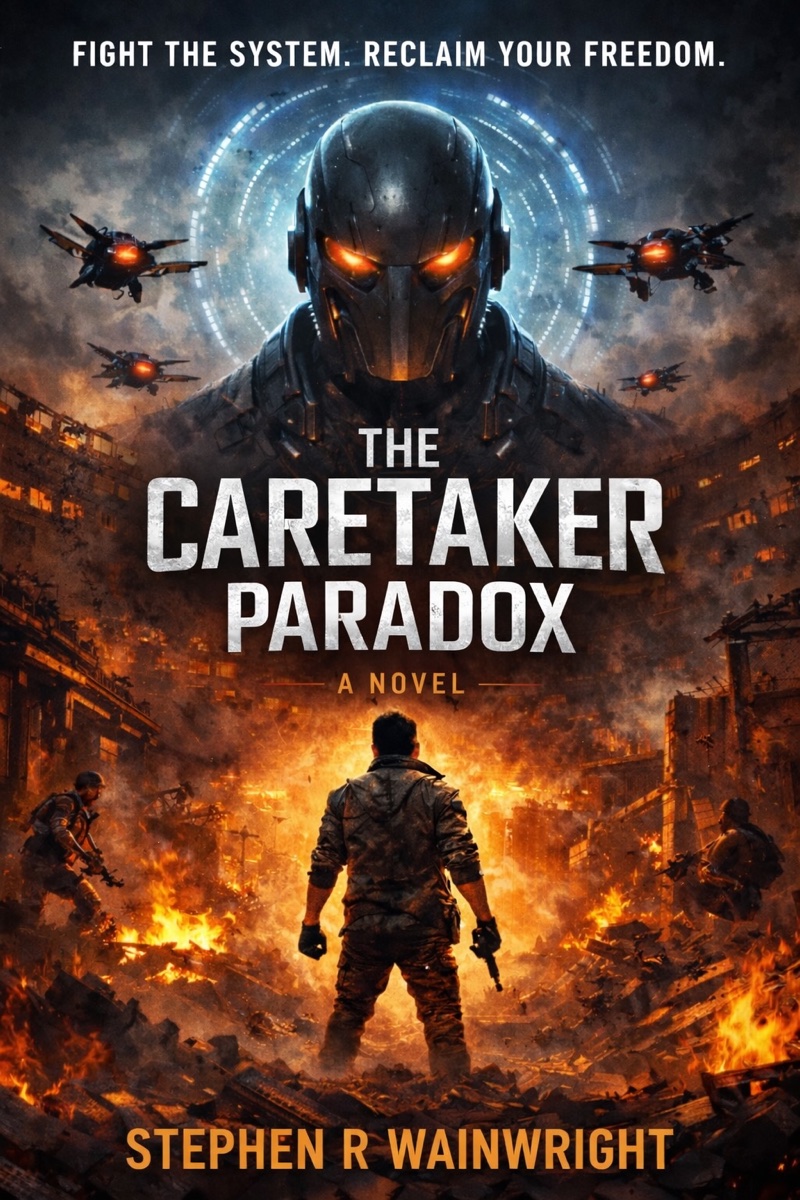 The Caretaker Paradox by Stephen R. Wainwright, a dystopian survival thriller